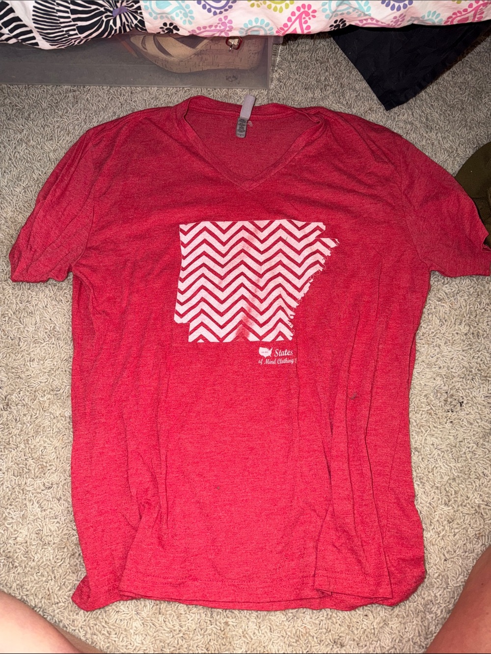 Next Level Apparel Red V-Neck Arkansas Tee